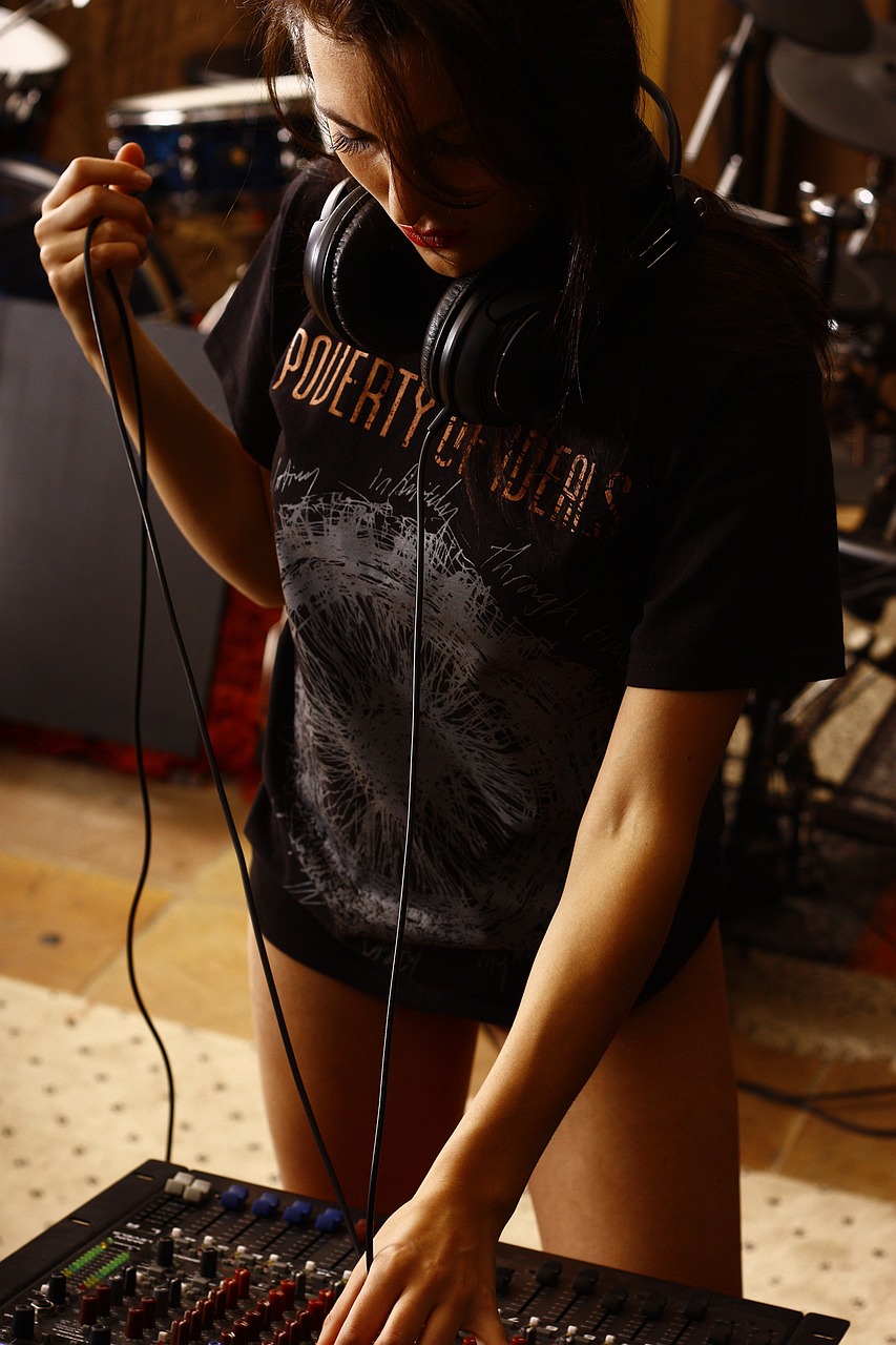 dj, mixer, music, audio, equipment, girl, woman, people, model, brown music, dj, dj, dj, dj, dj, mixer, mixer